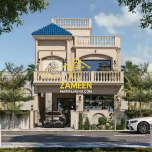 Alternative view of 5 Marla (25'-0''X45'-0'') Modern Classical Style House