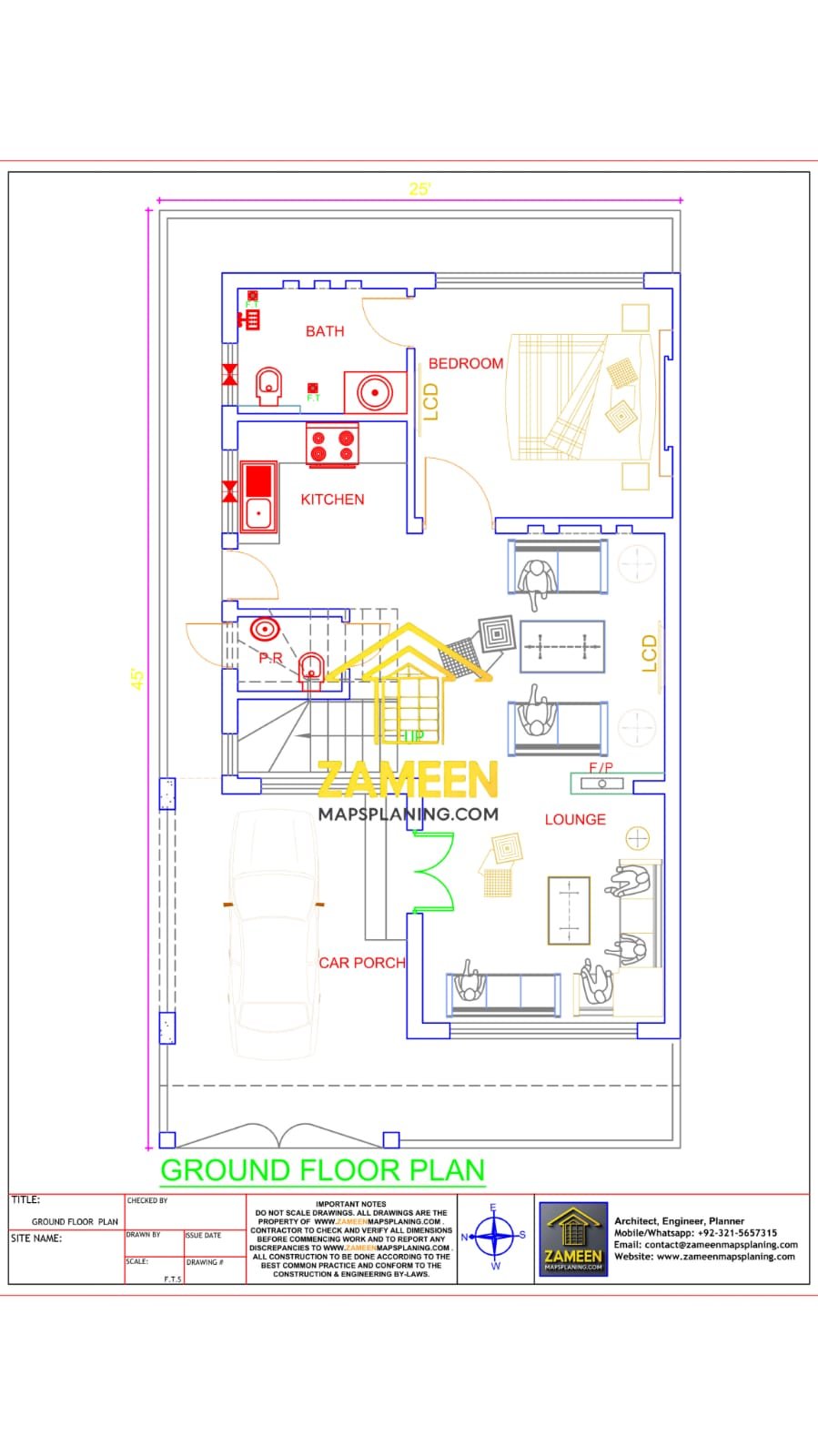 5 Marla (25'-0''X45'-0'') Modern Classical Style House - Image 3