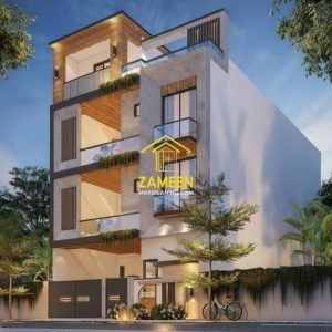 Alternative view of 9 Marla (35'-0''X57'-0'') Modern Mediterranean Style House