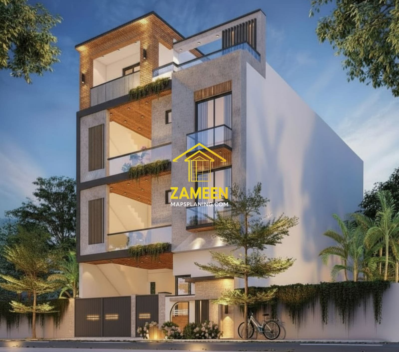 9 Marla (35'-0''X57'-0'') Modern Mediterranean Style House - Image 2