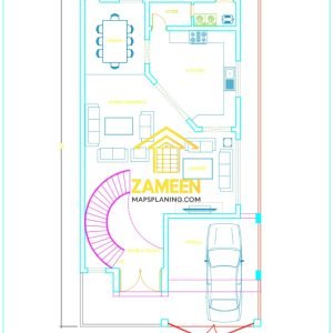 Alternative view of 8 Marla (30'-0''X60'-0'') Modern Mediterranean Style House