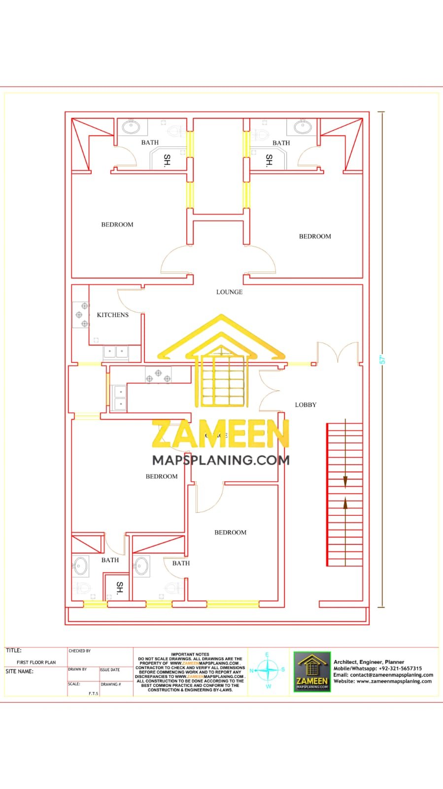 9 Marla (35'-0''X57'-0'') Modern Mediterranean Style House - Image 5