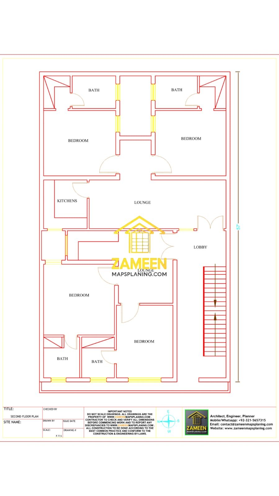 9 Marla (35'-0''X57'-0'') Modern Mediterranean Style House - Image 6