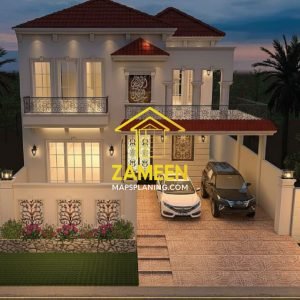 Alternative view of 10 Marla (35'-0''X65'-0'') Classic Spanish Colonial Revival Style House