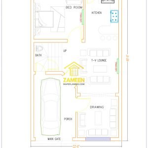 Alternative view of 4 Marla (22'-0''X40'-0'') Modern Style House