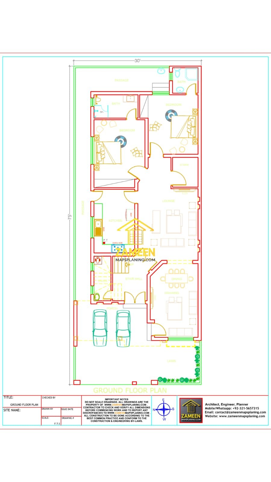10 Marla (30'-0''X75-0'') Minimalist Modern Style House - Image 2