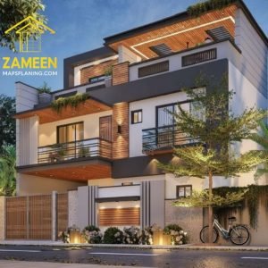 Alternative view of 10 Marla (35'-0''X65'-0'') Contemporary Tropical Style House