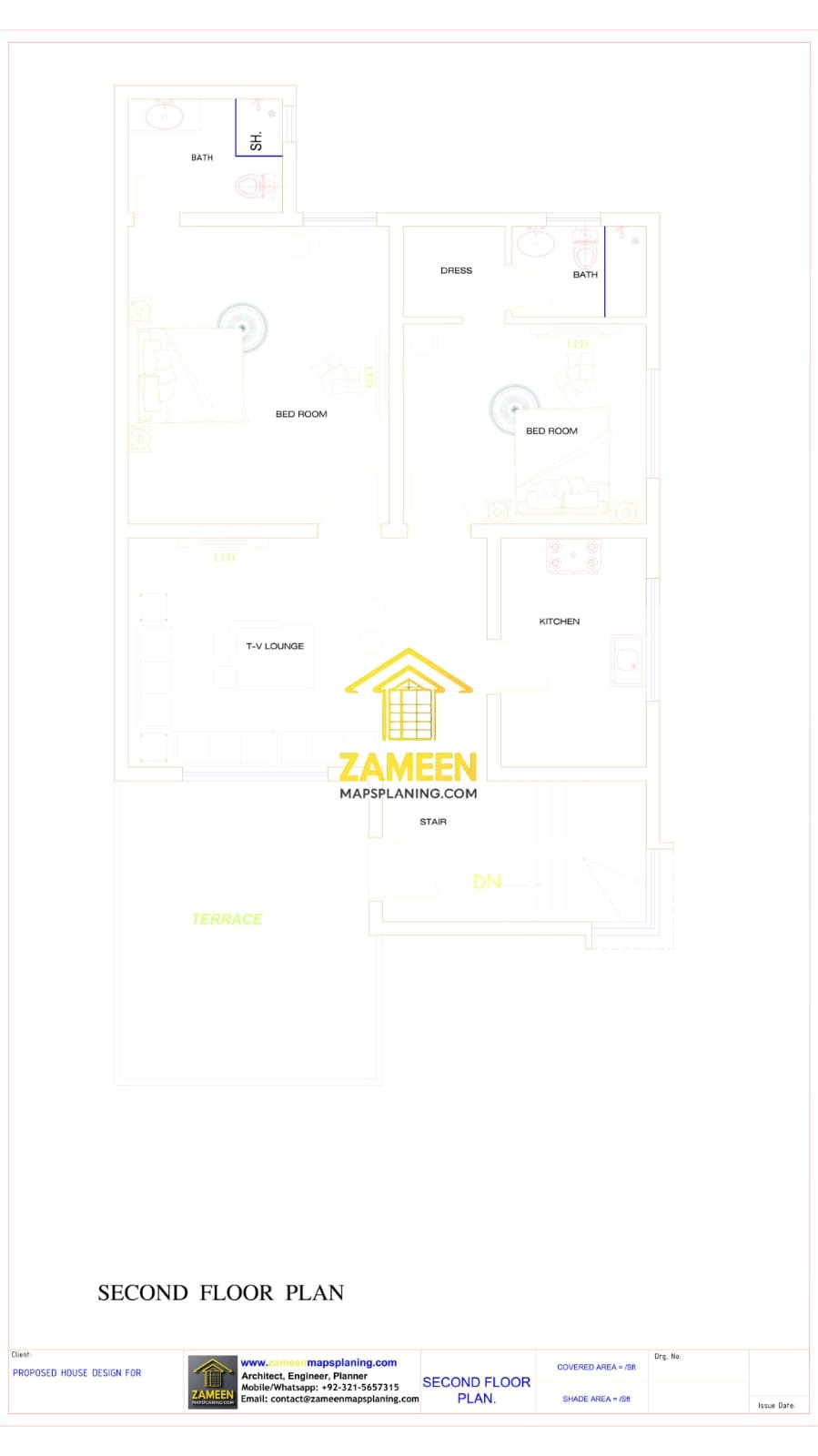 10 Marla (35'-0''X65'-0'') Contemporary Modern Style House - Image 4