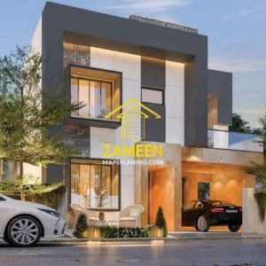 Alternative view of 10 Marla (34'-0''X66'-4'') Contemporary Tropical Style House