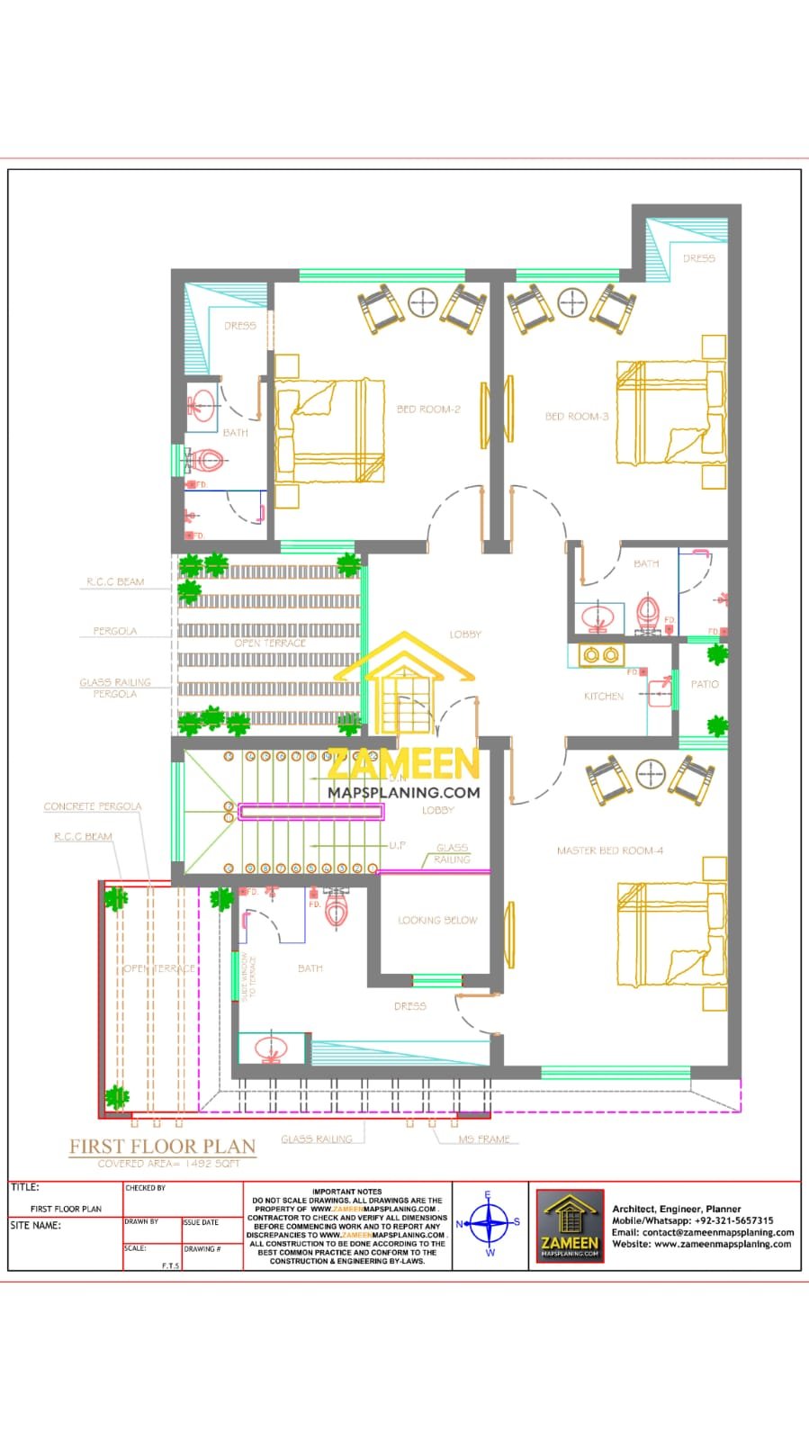 10 Marla (38'-6''X59'-0') Contemporary Modern Style House - Image 3