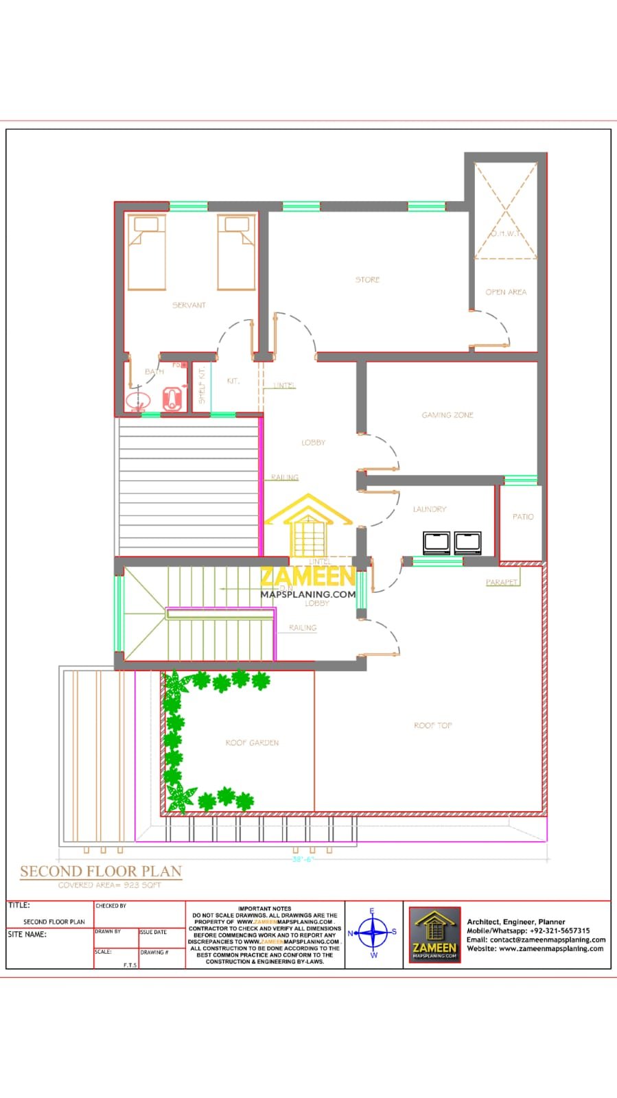 10 Marla (38'-6''X59'-0') Contemporary Modern Style House - Image 4