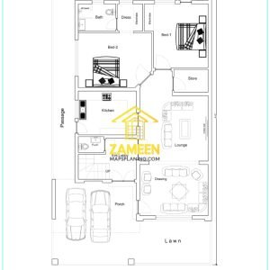 Alternative view of 10 Marla (35'-0''X65'-0'') Contemporary Mediterranean Style House