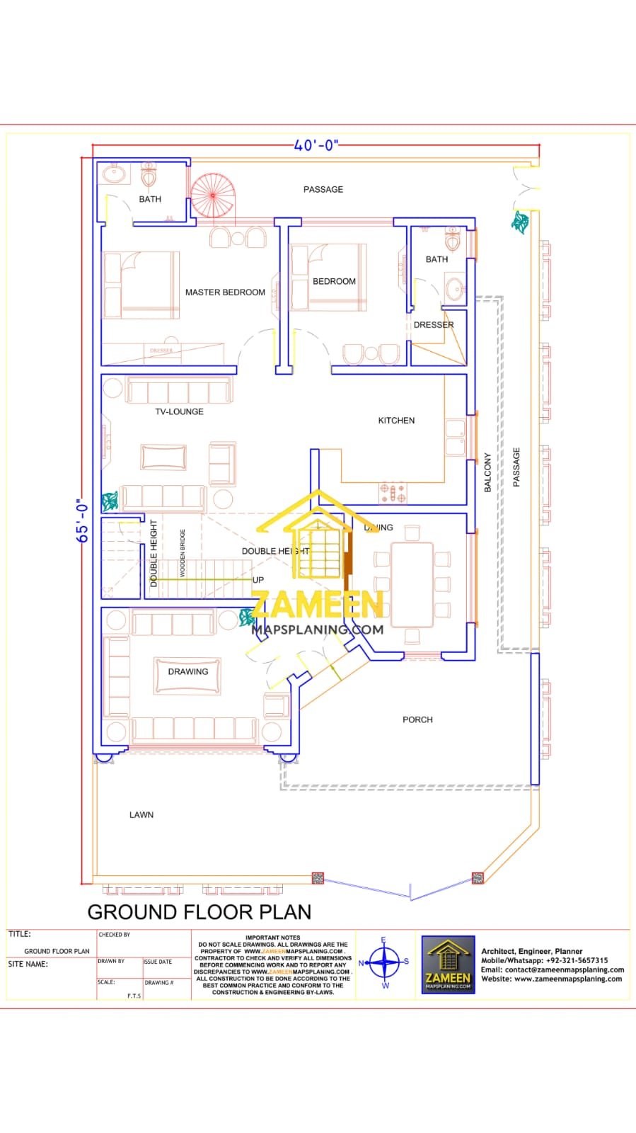 12 Marla (40'-0''X65'-0'') Classical Revival Style Mansion - Image 4