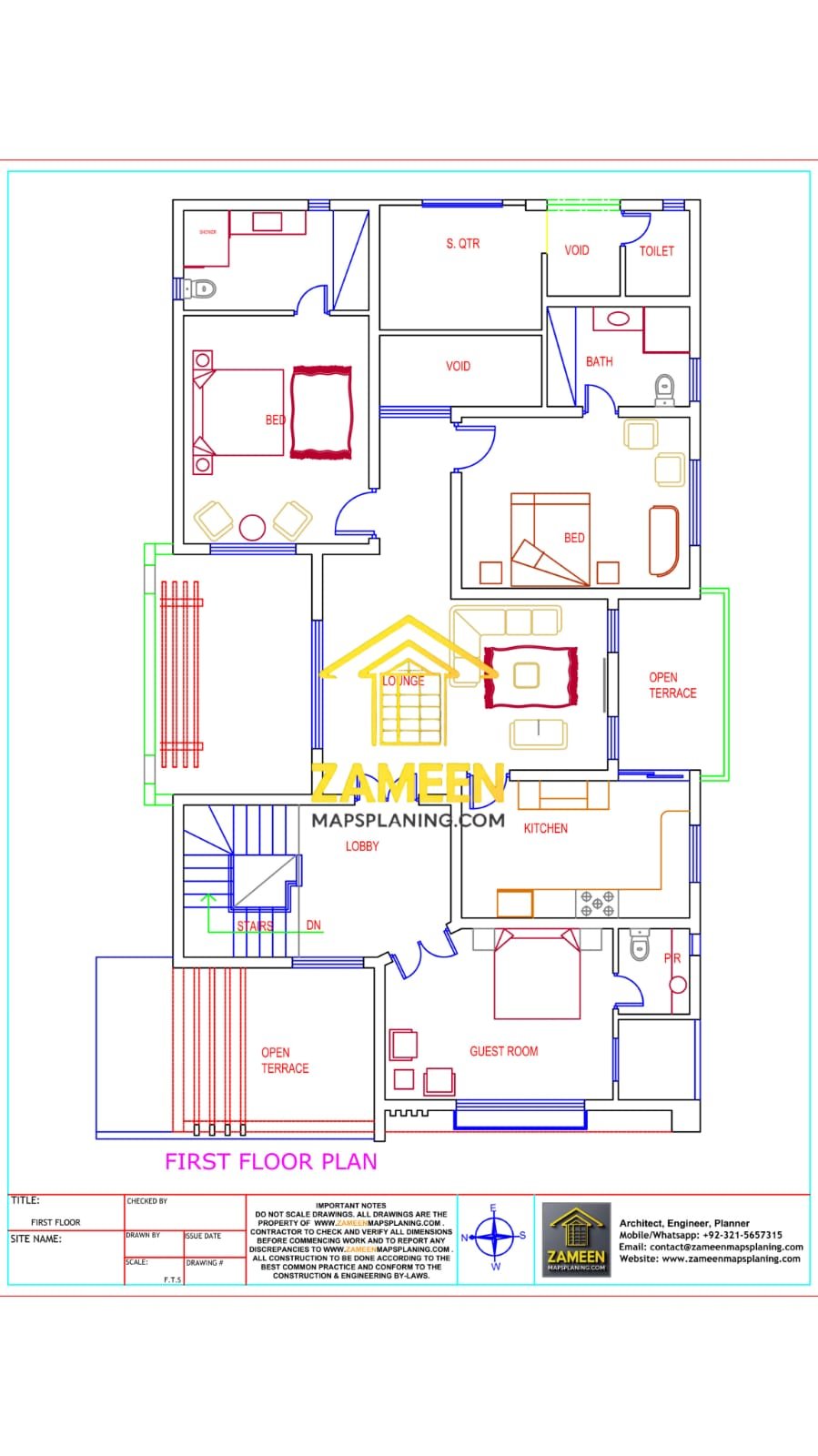 12 Marla (42'-4.5"X63'-10.5") Modern Minimalist Style House - Image 3