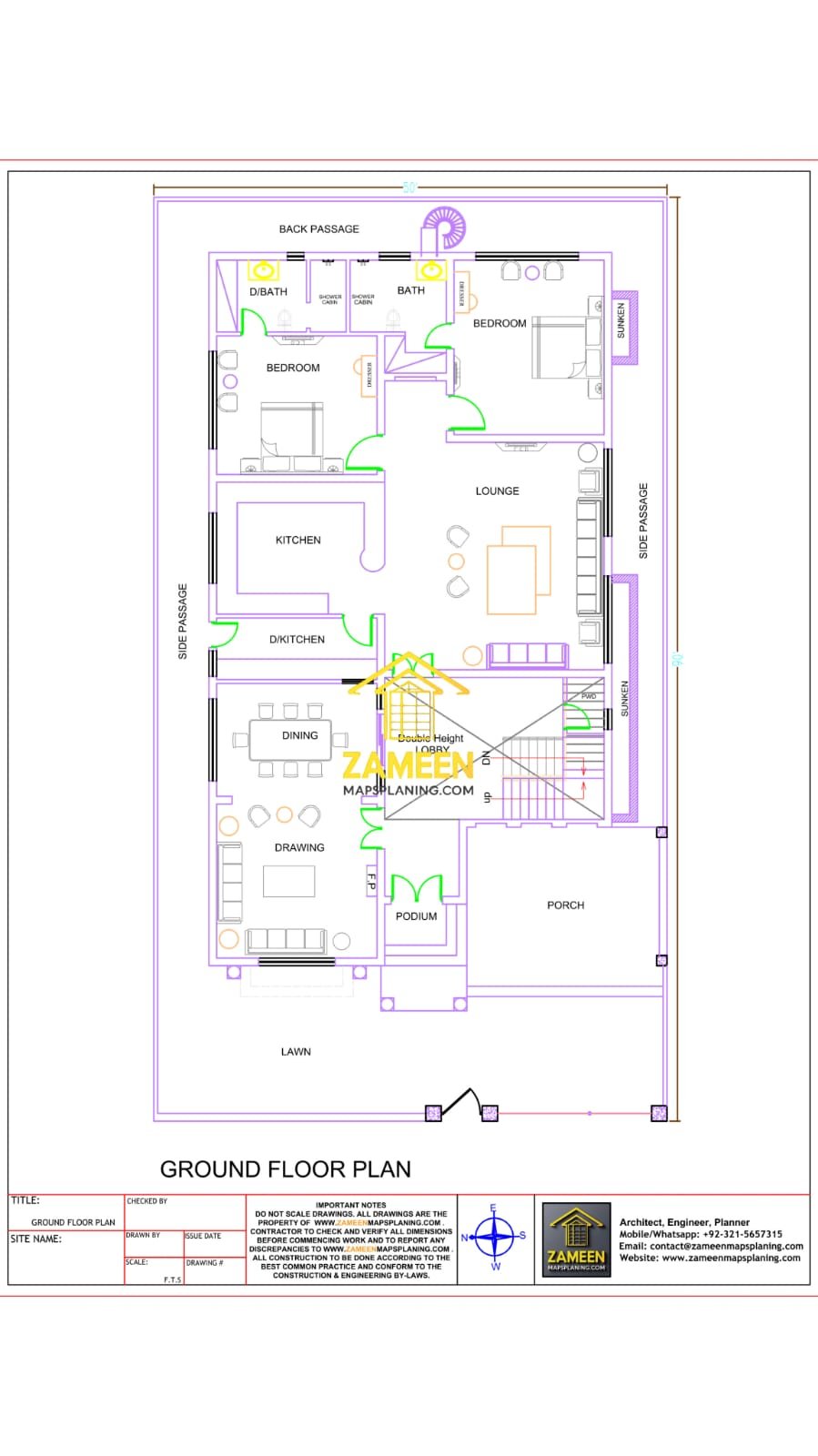 20 Marla (50'-0"X90'-0") Ornate Neoclassical Style Mansion - Image 3