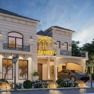 Alternative view of 20 Marla (50'-0"X90'-0") Mediterranean Style Villa