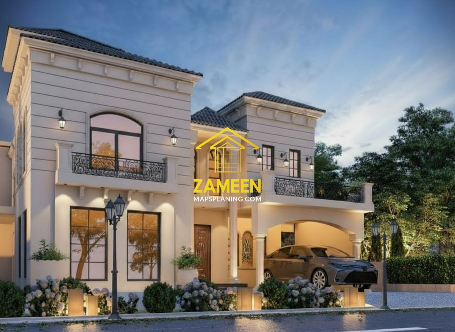 20 Marla (50'-0"X90'-0") Mediterranean Style Villa - Image 2