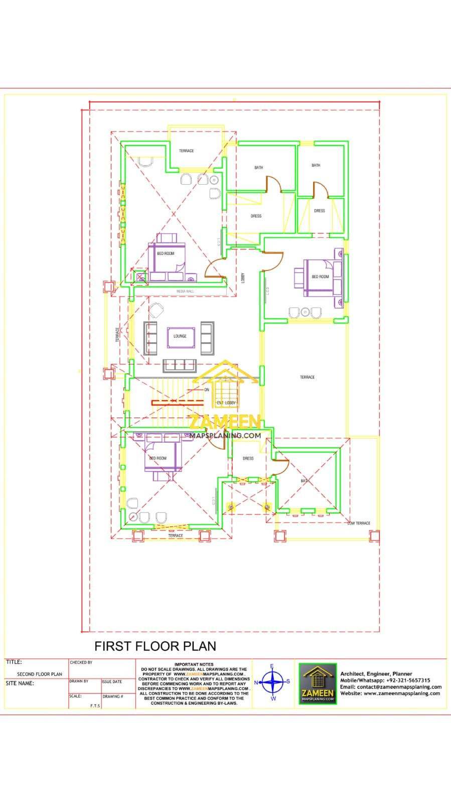 20 Marla (50'-0"X90'-0") Mediterranean Style Villa - Image 4