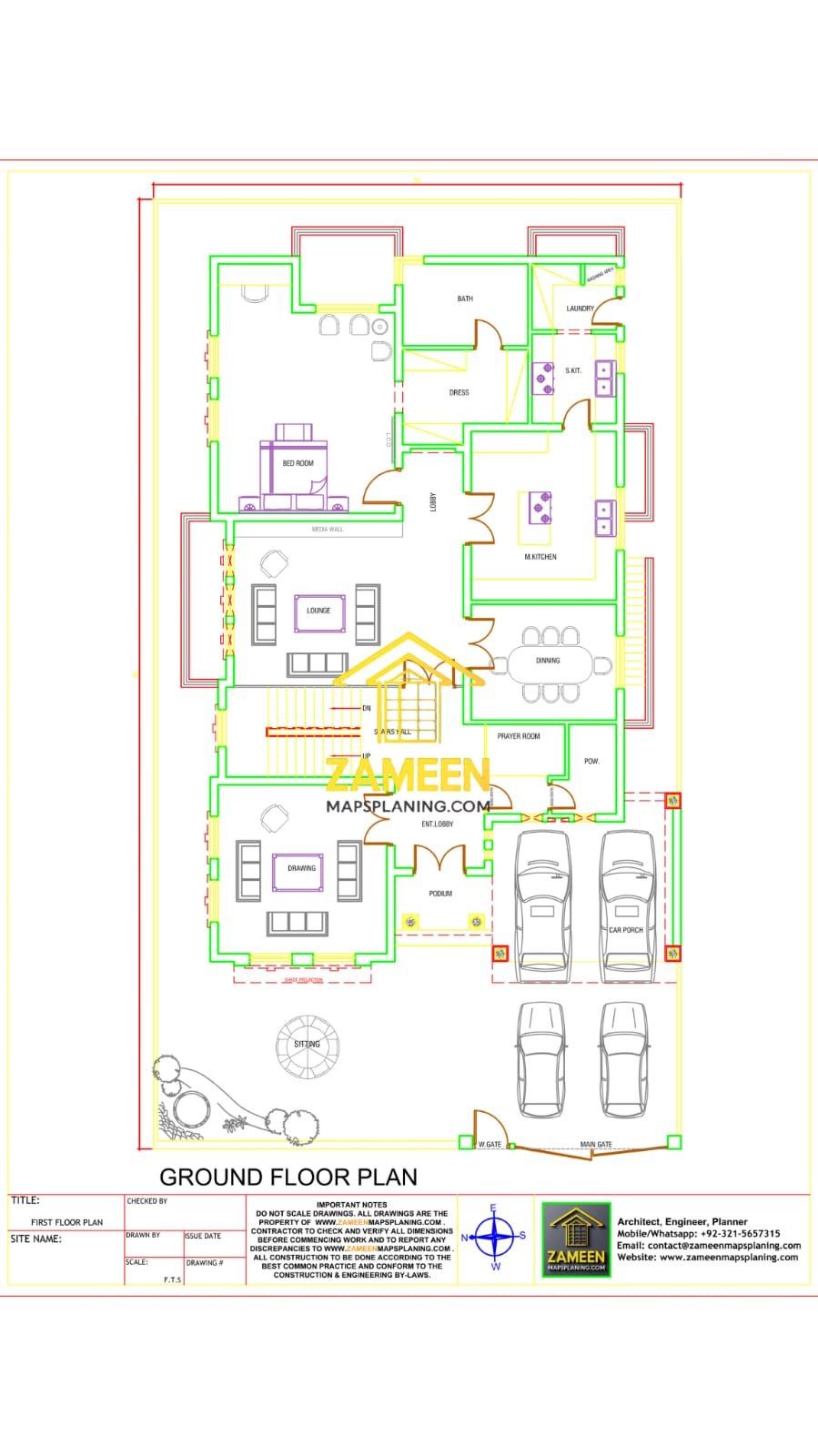 20 Marla (50'-0"X90'-0") Mediterranean Style Villa - Image 3