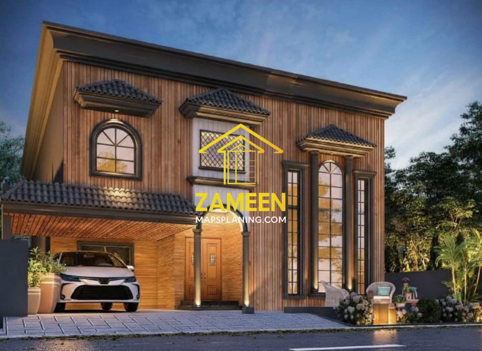 20 Marla (50'-0"X90'-0") Spanish Colonial Revival Style Villa - Image 2