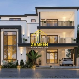 20 Marla (50'-0"X90'-0") Mediterranean Revival Style Villa