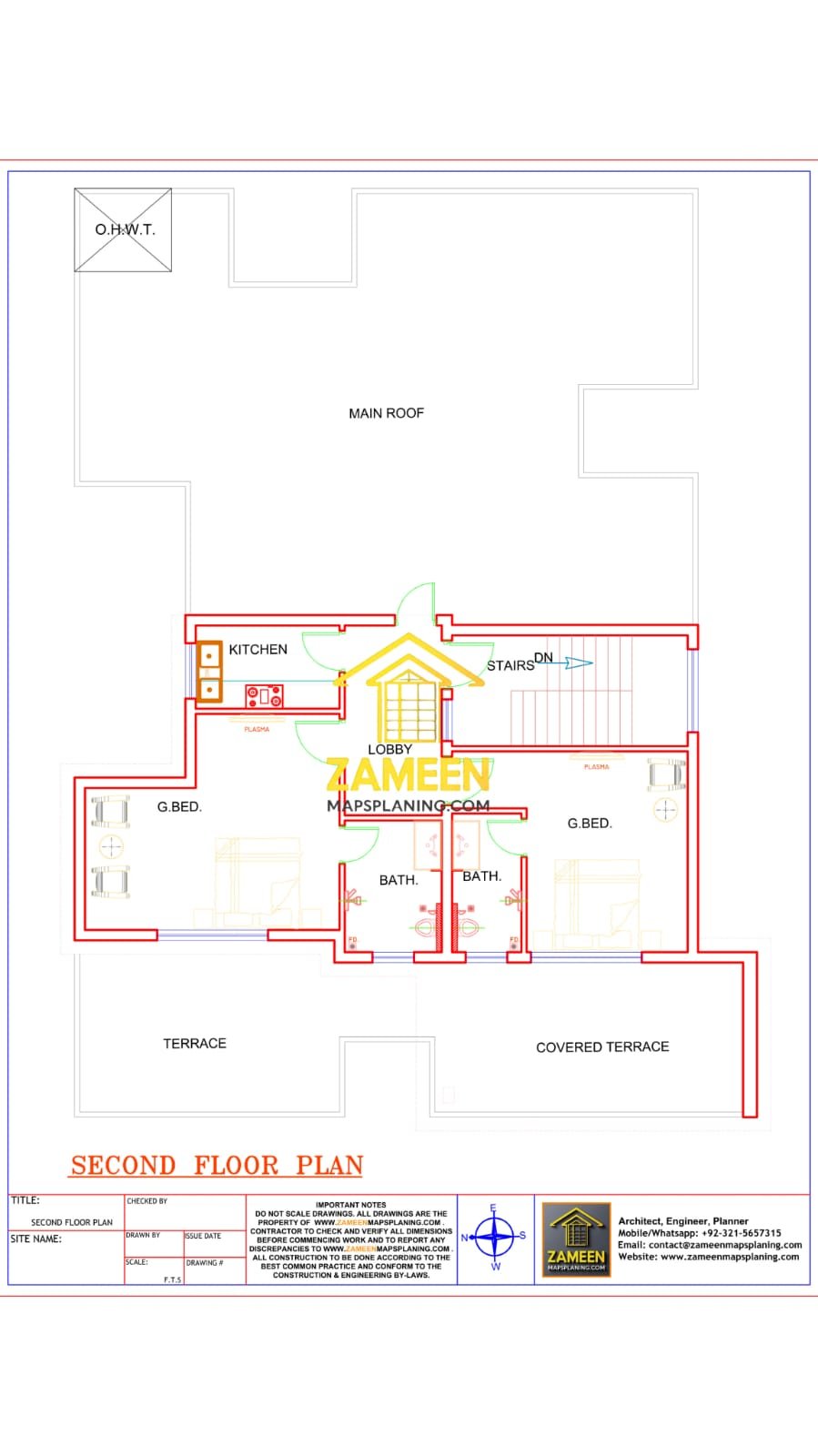20 Marla (50'-0"X90'-0") Mediterranean Revival Style Villa - Image 4