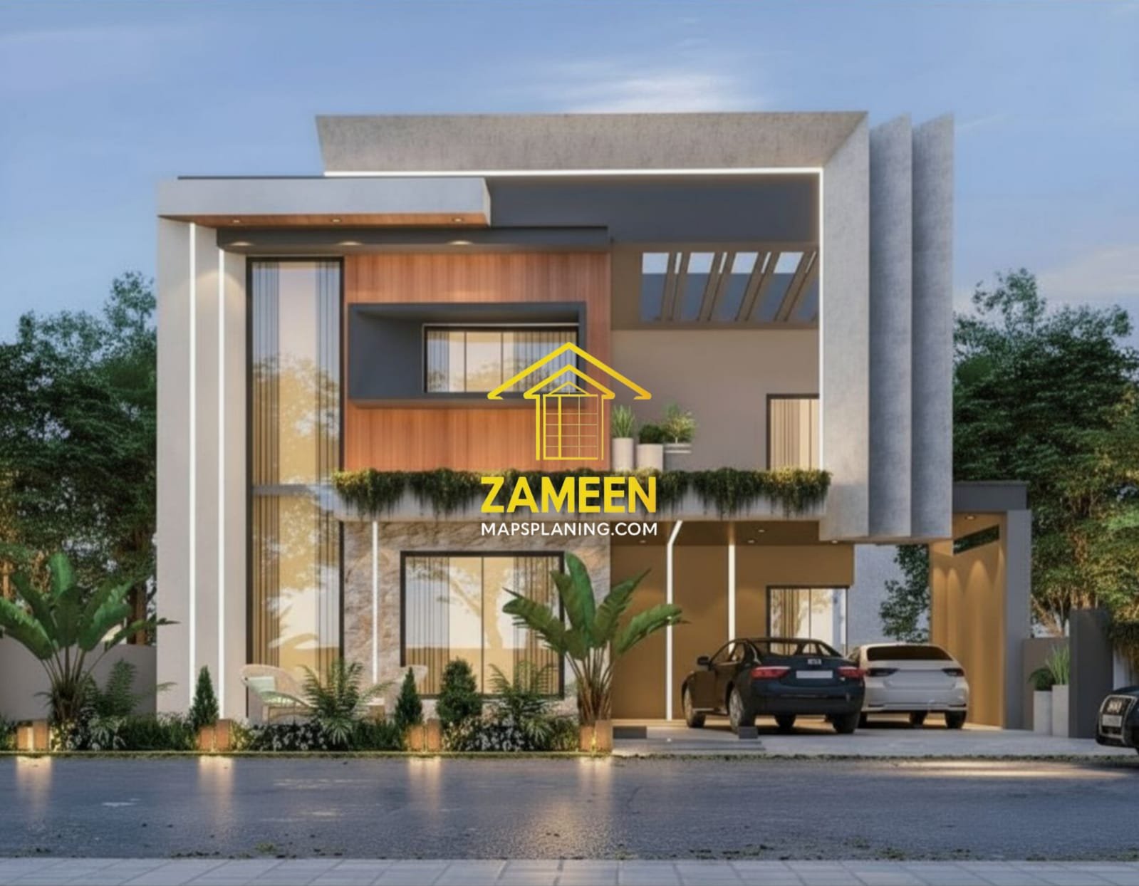 20 Marla (50'-0"X90'-0") Modern Minimalist Style House