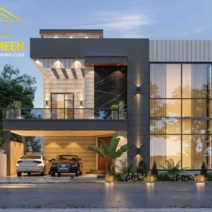 19 Marla (47'-0"X90'-0") Contemporary Modern Tropical Style House