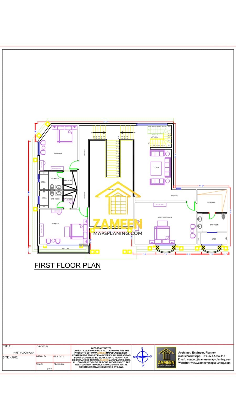 17 Marla Banglow (76'-6"X50'-0") Spanish Colonial Revival Style Mansion - Image 5