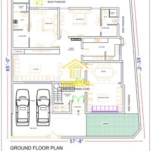 Alternative view of 16 Marla (55'-2.5"X65'-1") Ultra Modern Minimalist Style House