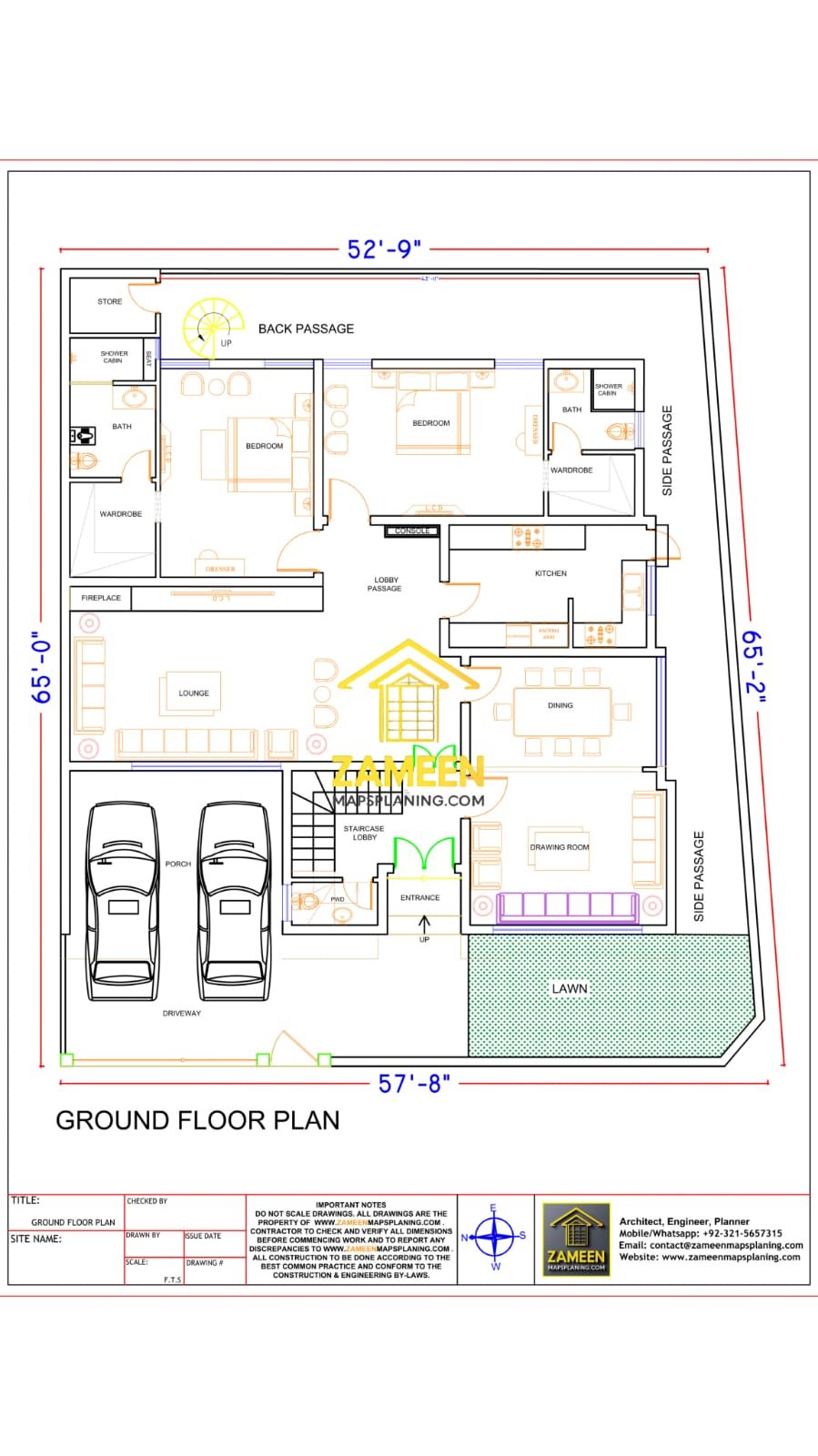 16 Marla (55'-2.5"X65'-1") Ultra Modern Minimalist Style House - Image 2