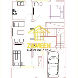 Alternative view of 5 Marla (25'-0''X41'-4.5'') Contemporary Modern Style House