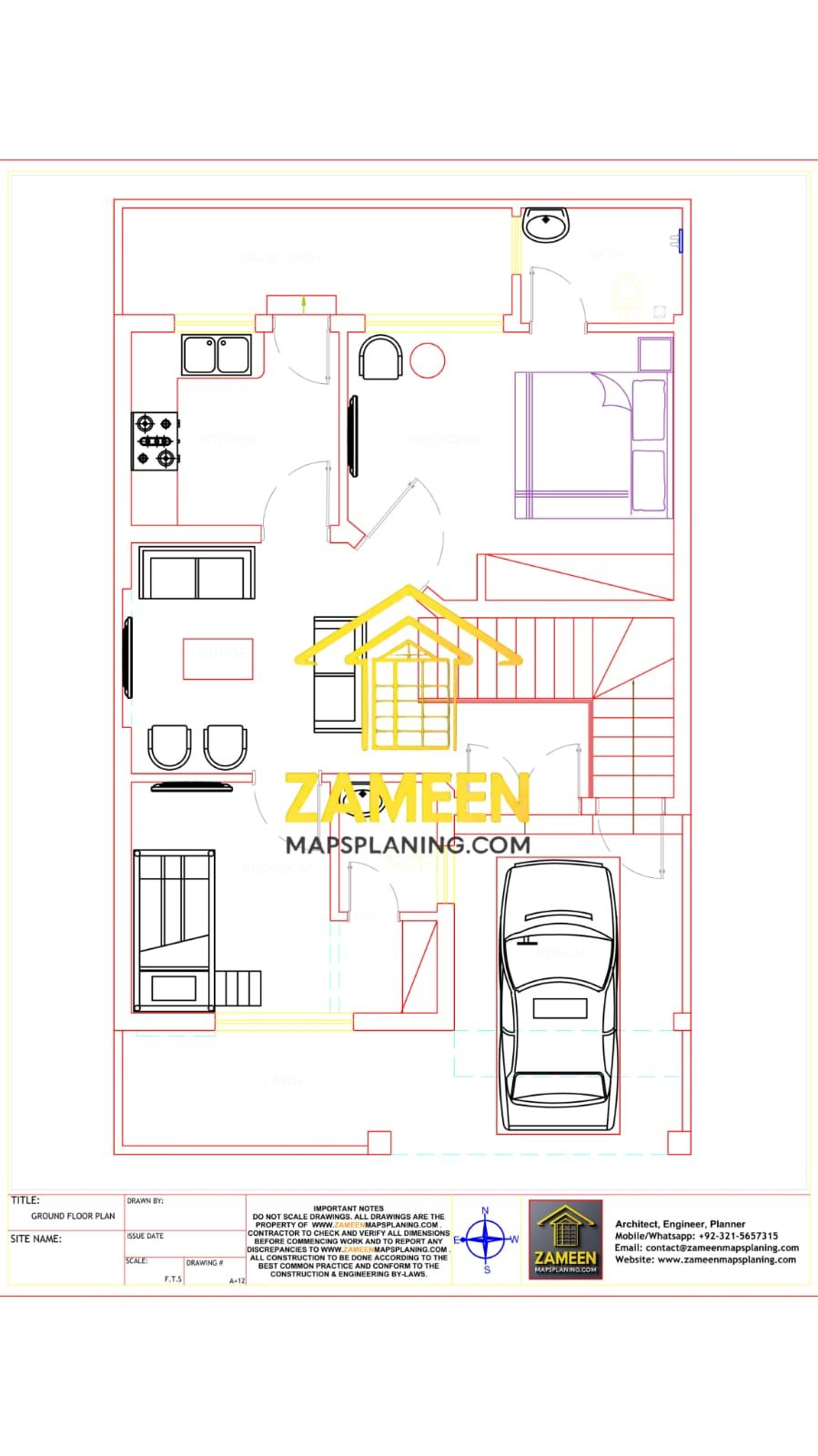 5 Marla (25'-0''X41'-4.5'') Contemporary Modern Style House - Image 2